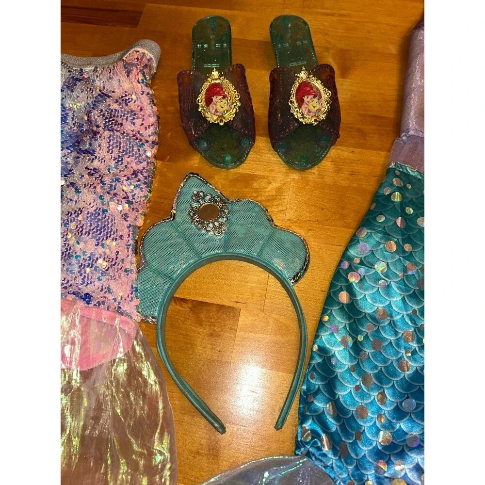 Girls Lot of Mermaid Costumes and Accessories Size 4/6, 7/8